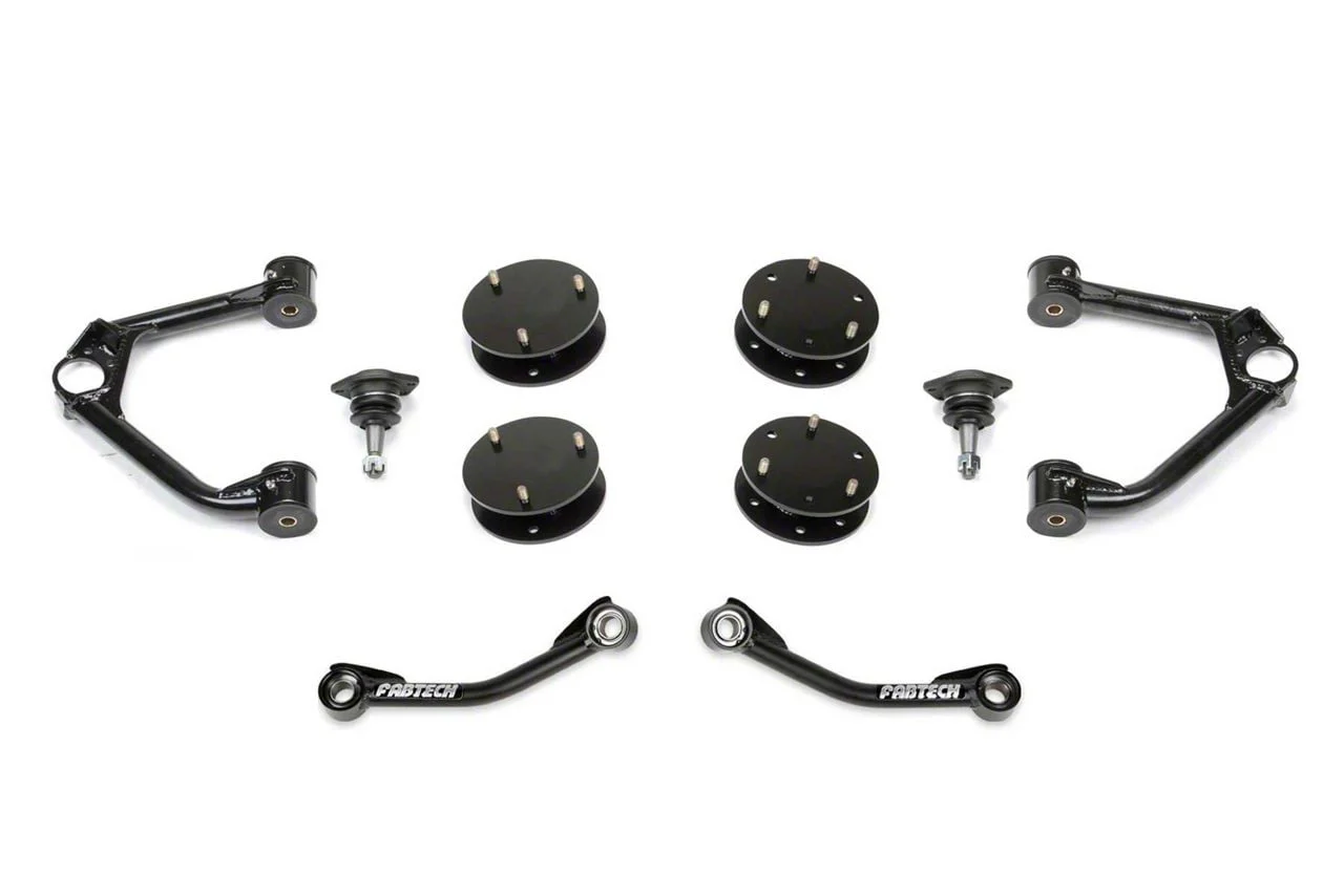 Fabtech 3-Inch Ball Joint Upper Control Arm Suspension Lift Kit with Shock Spacers (21-26 4WD Tahoe)