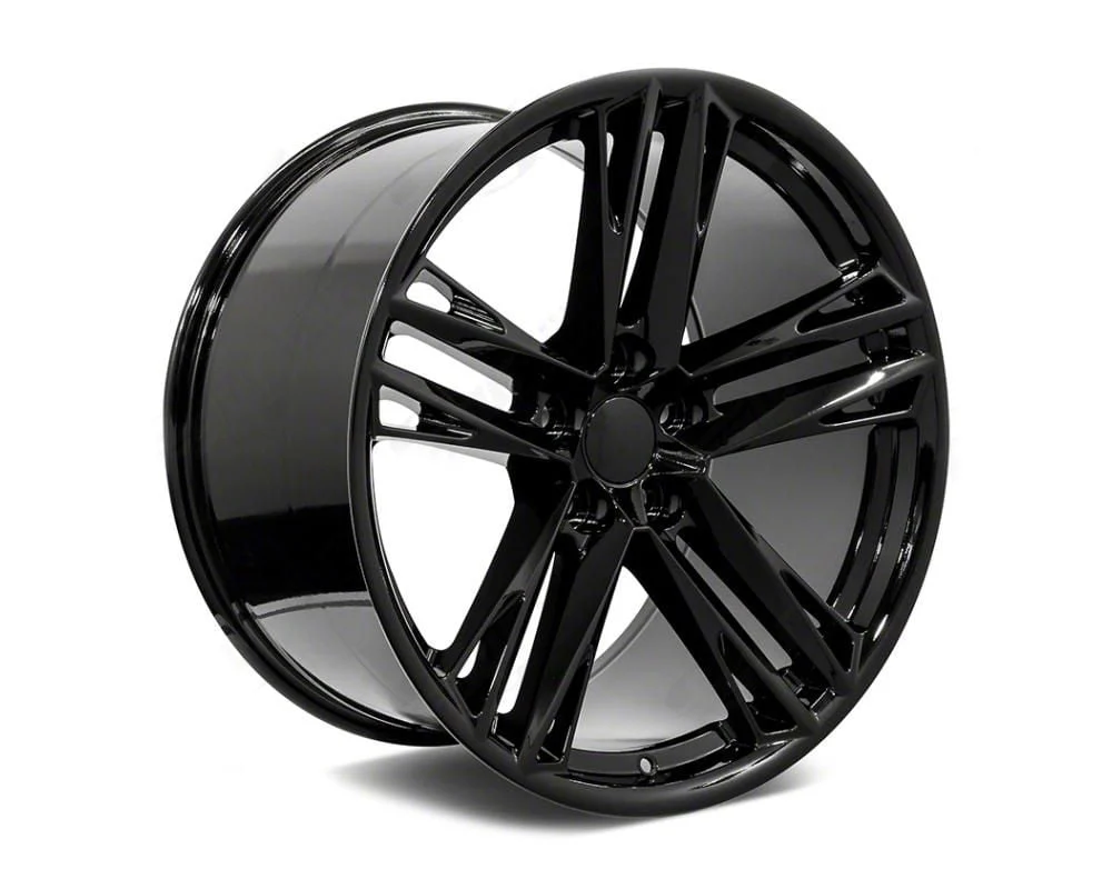 ZL Split Style Gloss Black Wheel; Rear Only; 20x11; 43mm Offset (16-24 Camaro)