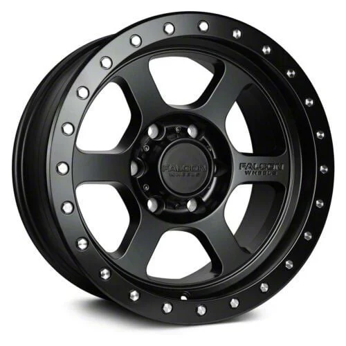 Falcon Wheels T1 Series Full Matte Black 6-Lug Wheel; 18x9; 0mm Offset (14-18 Sierra 1500)