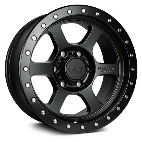 Falcon Wheels T1 Series Full Matte Black 6-Lug Wheel; 18x9; 0mm Offset (19-26 Sierra 1500)