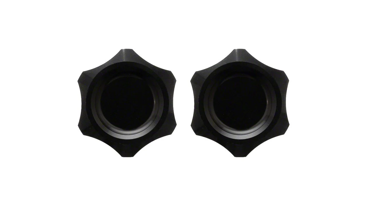 Fathouse Performance Billet AC Line Cap Kit; Black (15-26 Mustang)