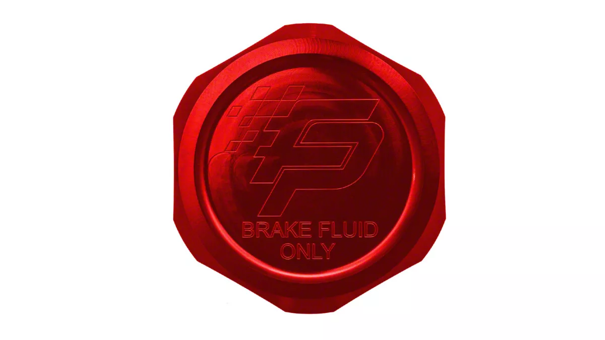 Fathouse Performance Billet Brake Master Cylinder Cap; Red (15-23 Mustang)