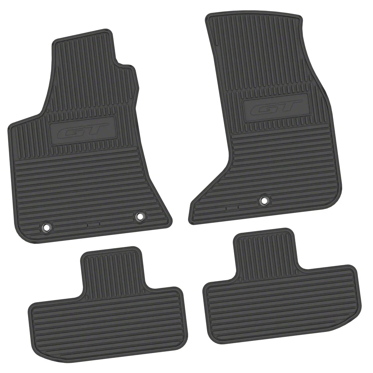 Factory Floorpan Fit Custom Vintage Scene Front and Rear Floor Mats with GT Insert; Black (17-23 AWD Challenger)