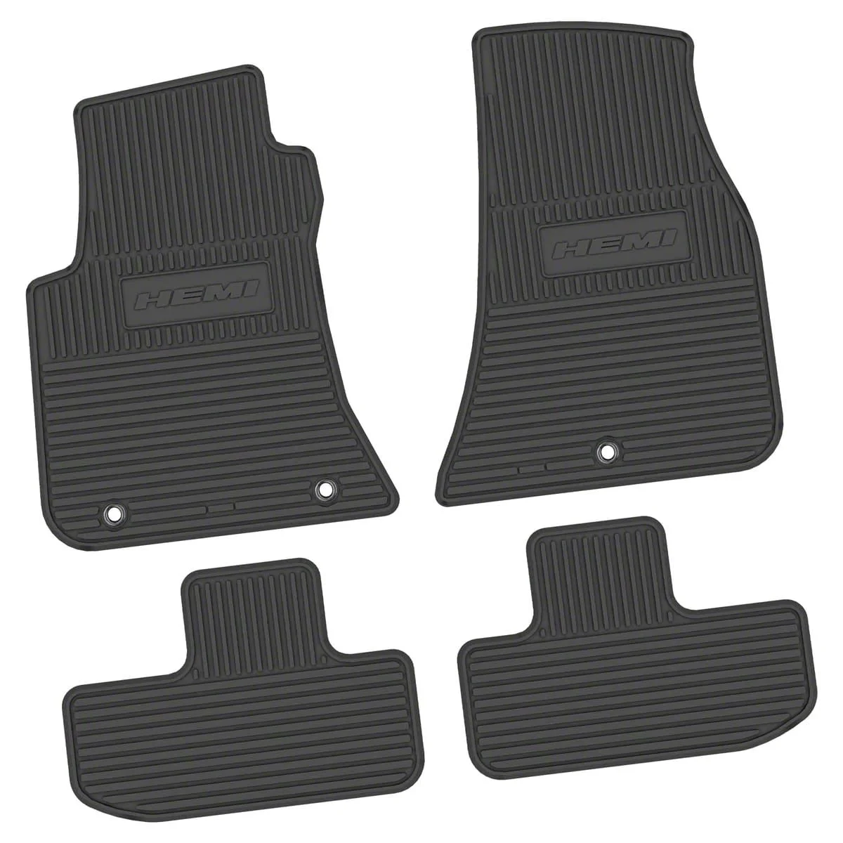 Factory Floorpan Fit Custom Vintage Scene Front and Rear Floor Mats with HEMI Insert; Black (11-23 RWD Challenger)