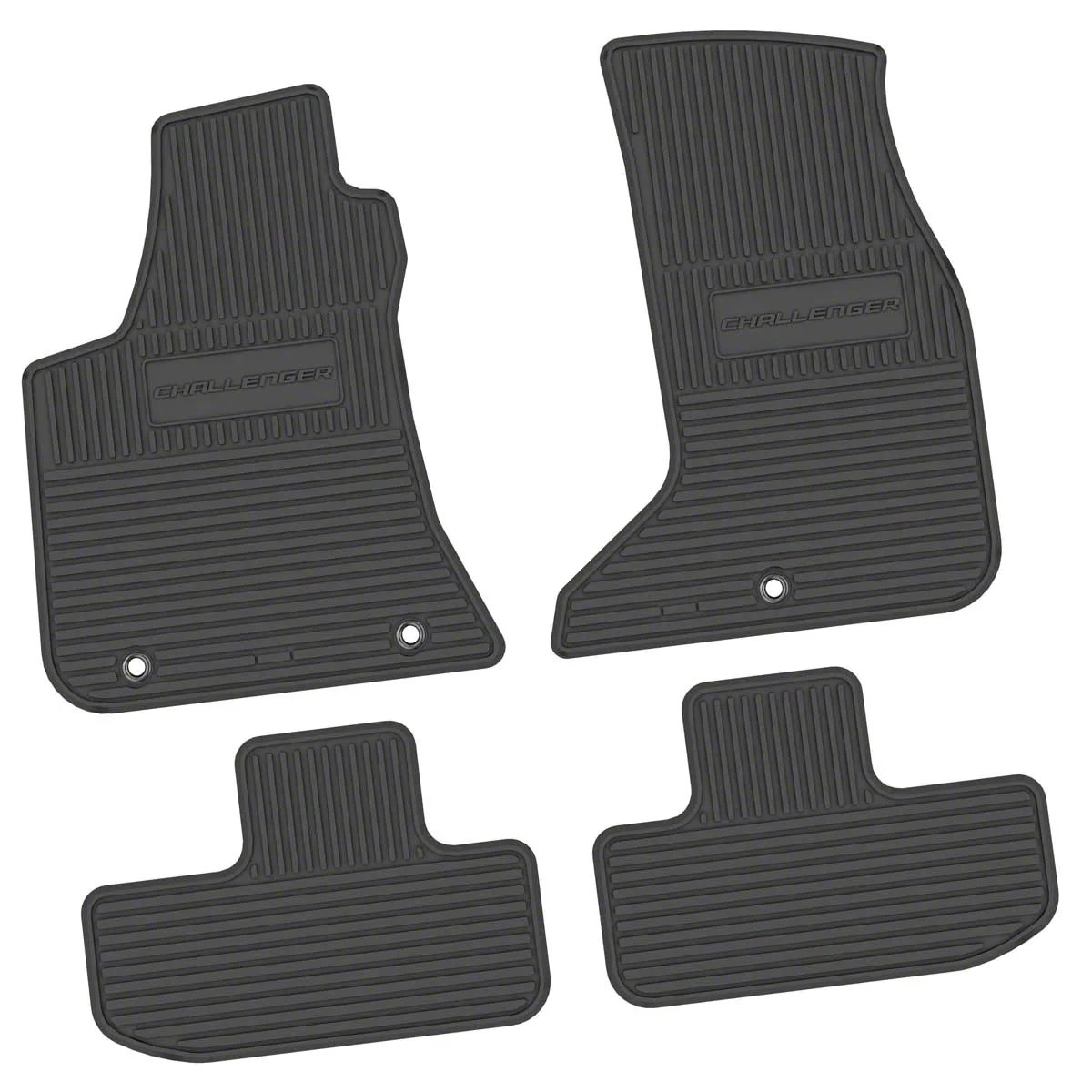Factory Floorpan Fit Custom Vintage Scene Front and Rear Floor Mats with Challenger Insert; Black (17-23 AWD Challenger)