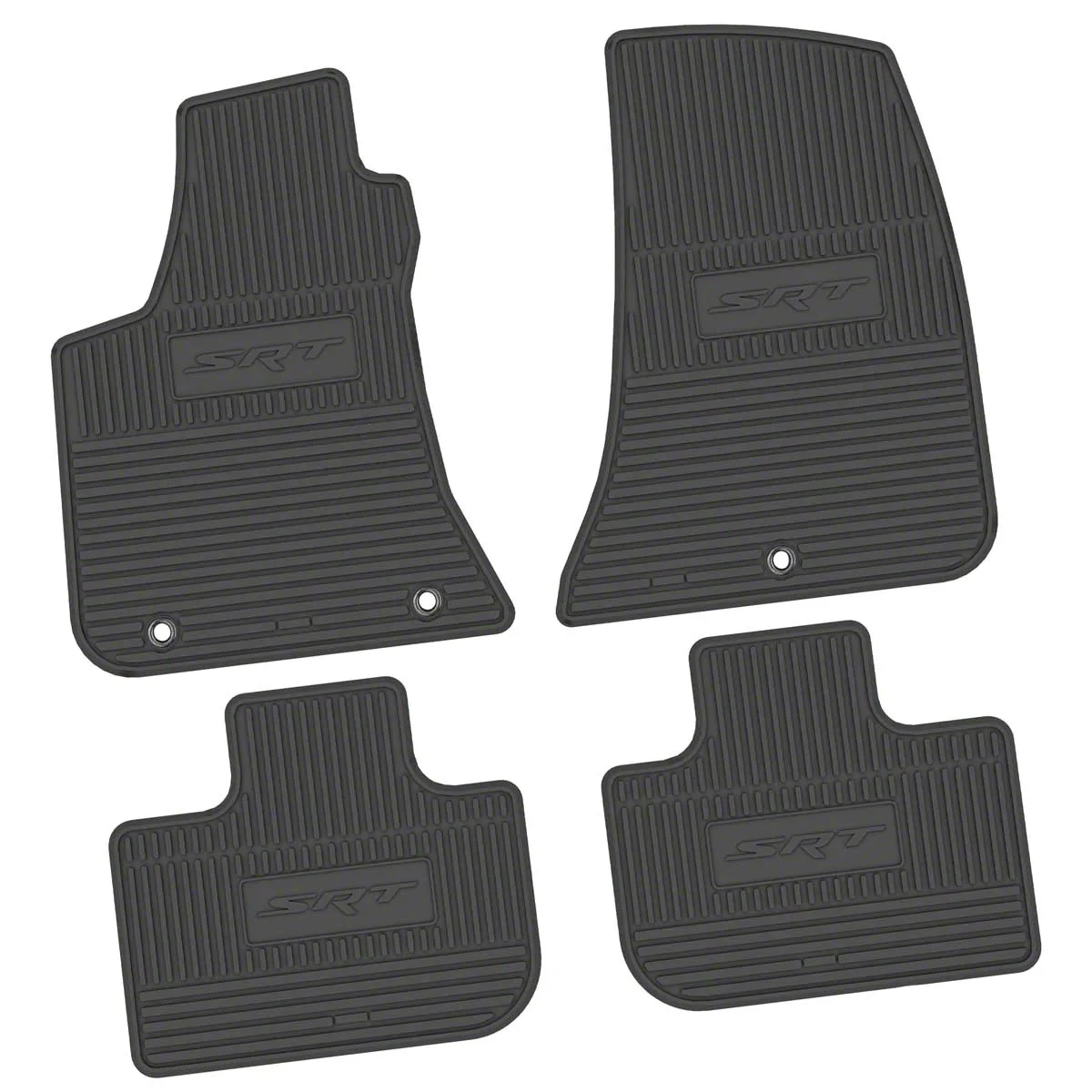 Factory Floorpan Fit Custom Vintage Scene Front and Rear Floor Mats with SRT Insert; Black (11-23 RWD Charger)
