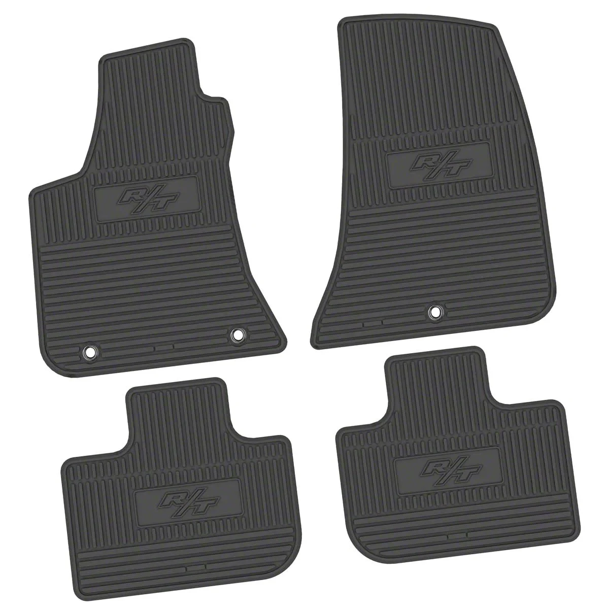 Factory Floorpan Fit Custom Vintage Scene Front and Rear Floor Mats with 2008 R/T Insert; Black (11-23 RWD Charger)