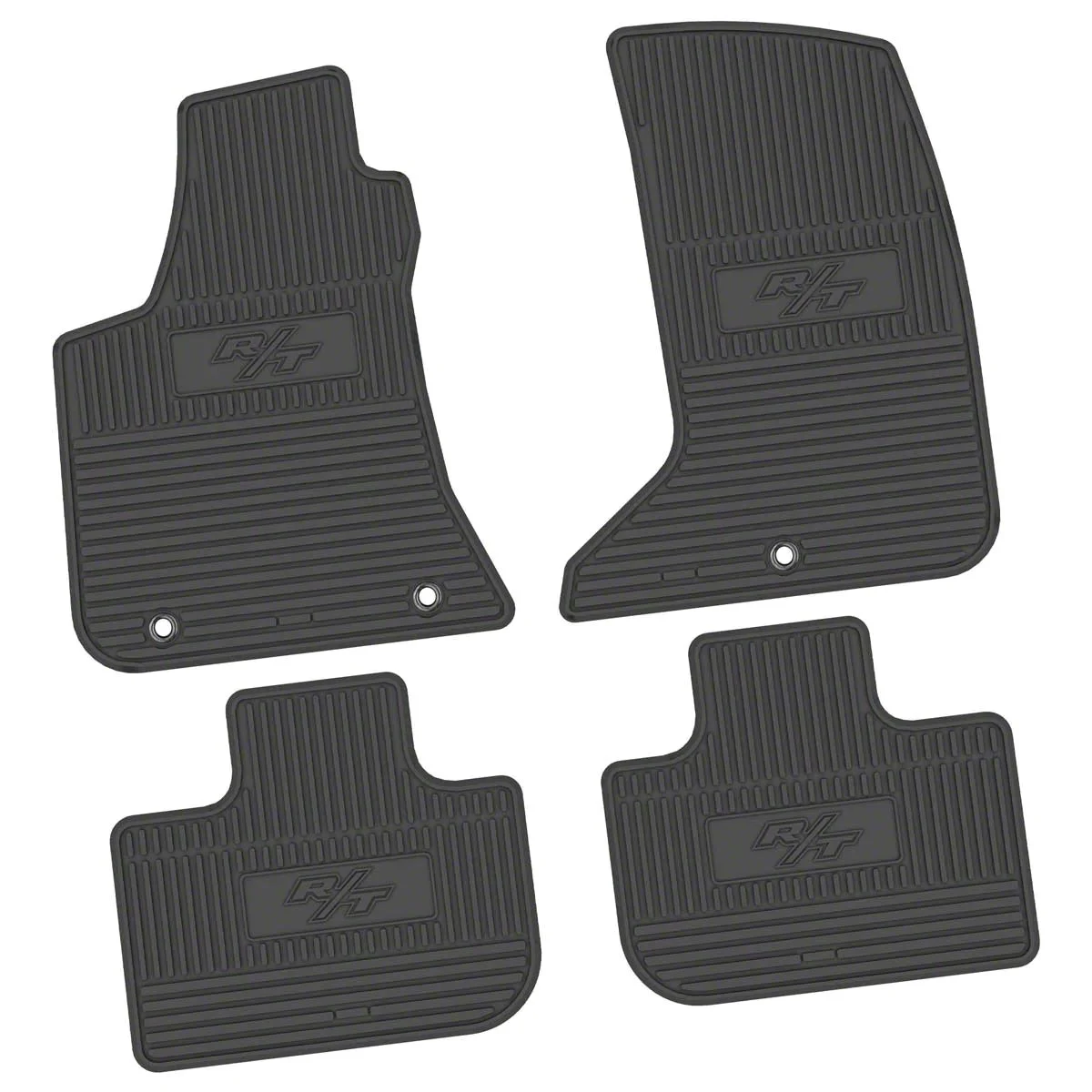Factory Floorpan Fit Custom Vintage Scene Front and Rear Floor Mats with 2008 R/T Insert; Black (11-23 AWD Charger)