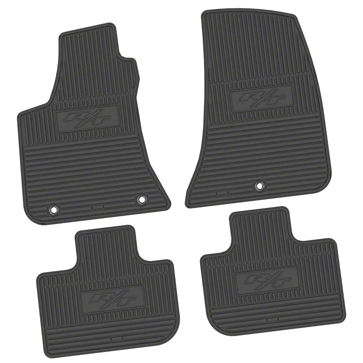 Factory Floorpan Fit Custom Vintage Scene Front and Rear Floor Mats with 2015 R/T Insert; Black (11-23 RWD Charger)