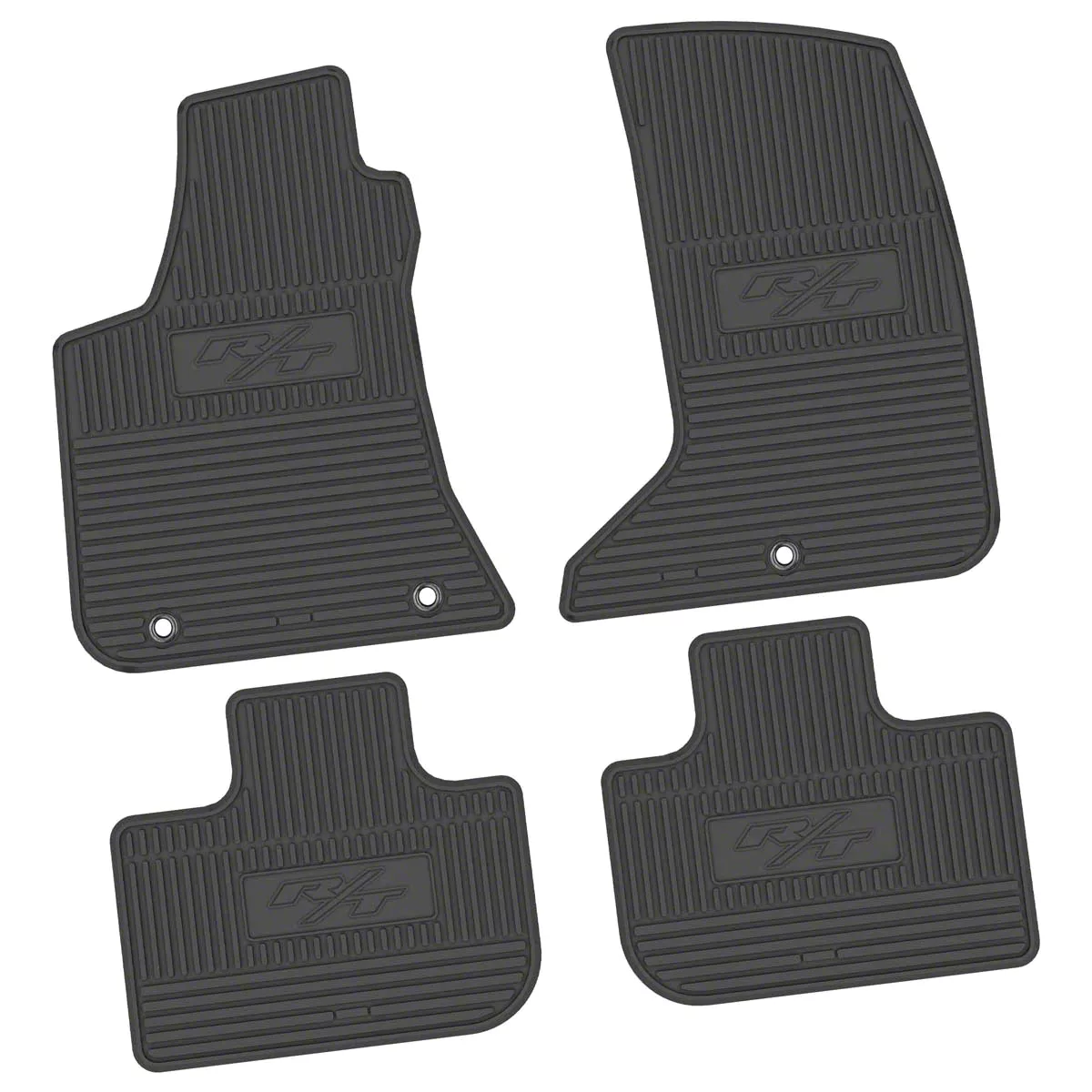 Factory Floorpan Fit Custom Vintage Scene Front and Rear Floor Mats with 2015 R/T Insert; Black (11-23 AWD Charger)