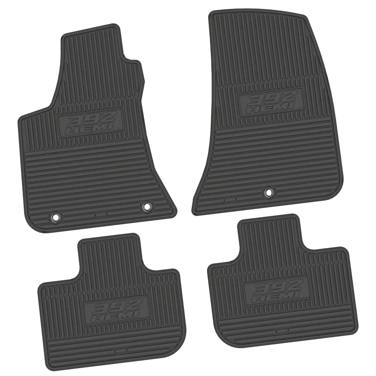 Factory Floorpan Fit Custom Vintage Scene Front and Rear Floor Mats with 392 HEMI Insert; Black (11-23 RWD Charger)