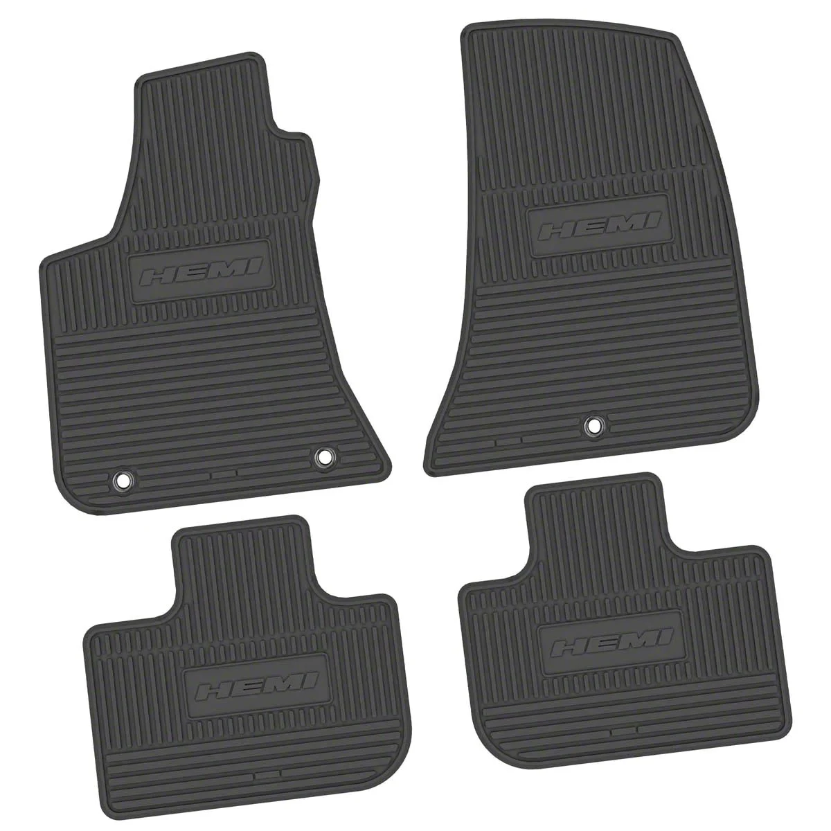 Factory Floorpan Fit Custom Vintage Scene Front and Rear Floor Mats with HEMI Insert; Black (11-23 RWD Charger)
