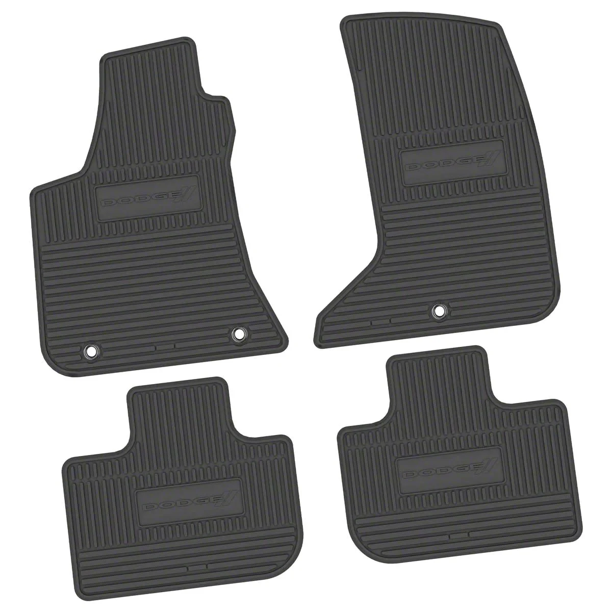 Factory Floorpan Fit Custom Vintage Scene Front and Rear Floor Mats with Dodge Stripe Insert; Black (11-23 AWD Charger)