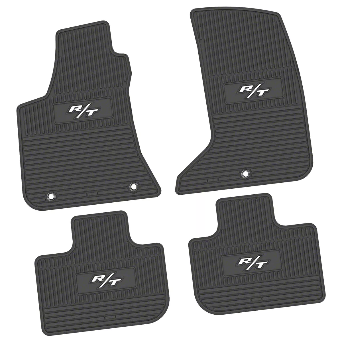 Factory Floorpan Fit Custom Vintage Scene Front and Rear Floor Mats with White 2008 R/T Insert; Black (11-23 AWD Charger)