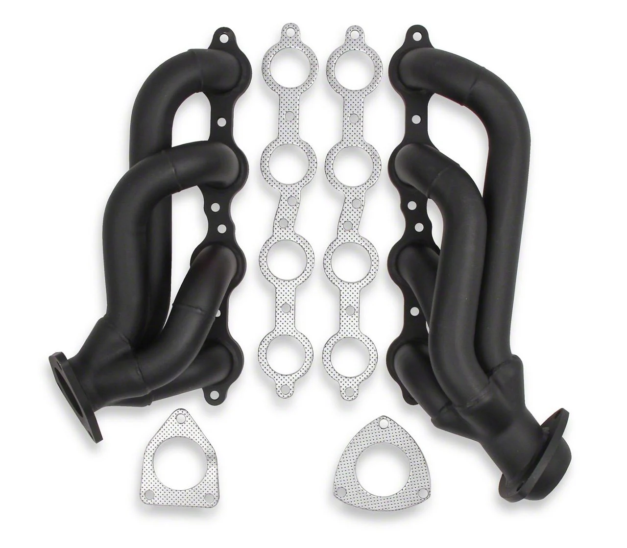 Flowtech 1-7/8-Inch Shorty Headers; Black Painted (07-13 6.0L Sierra 3500 HD)
