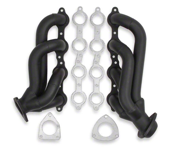 Flowtech 1-3/4-Inch Shorty Headers; Black Painted (07-13 6.0L Silverado 2500 HD)