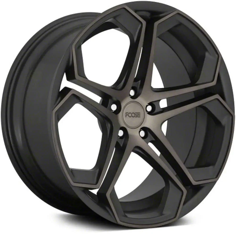 Foose Impala Matte Machined Double Dark Tint Wheel; 20x9; 38mm Offset (21-26 Mustang Mach-E)