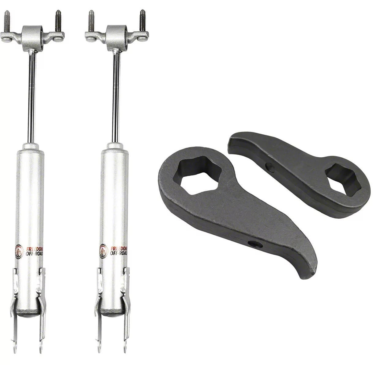 Freedom Offroad 1 to 3-Inch Front Torsion Key Leveling Kit with Front Shocks (11-19 Silverado 2500 HD)
