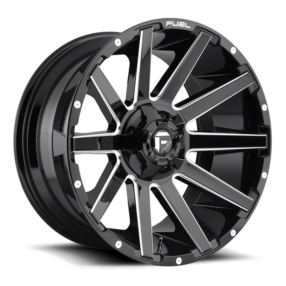 Fuel Wheels Contra Gloss Black Milled 8-Lug Wheel; 20x9; 20mm Offset (15-19 Sierra 2500 HD)