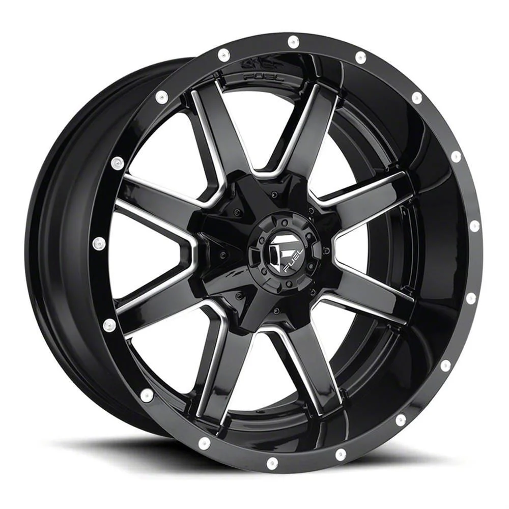 Fuel Wheels Maverick Gloss Black Milled 8-Lug Wheel; 22x10; 10mm Offset (15-19 Sierra 2500 HD)