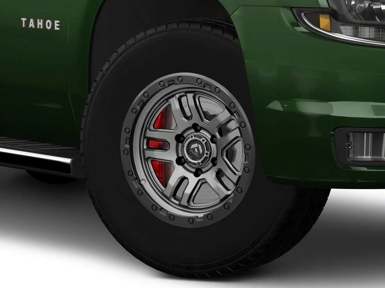 Fuel Wheels Ammo Matte Gunmetal with Black Bead Ring 6-Lug Wheel; 18x9; 1mm Offset (15-20 Tahoe)