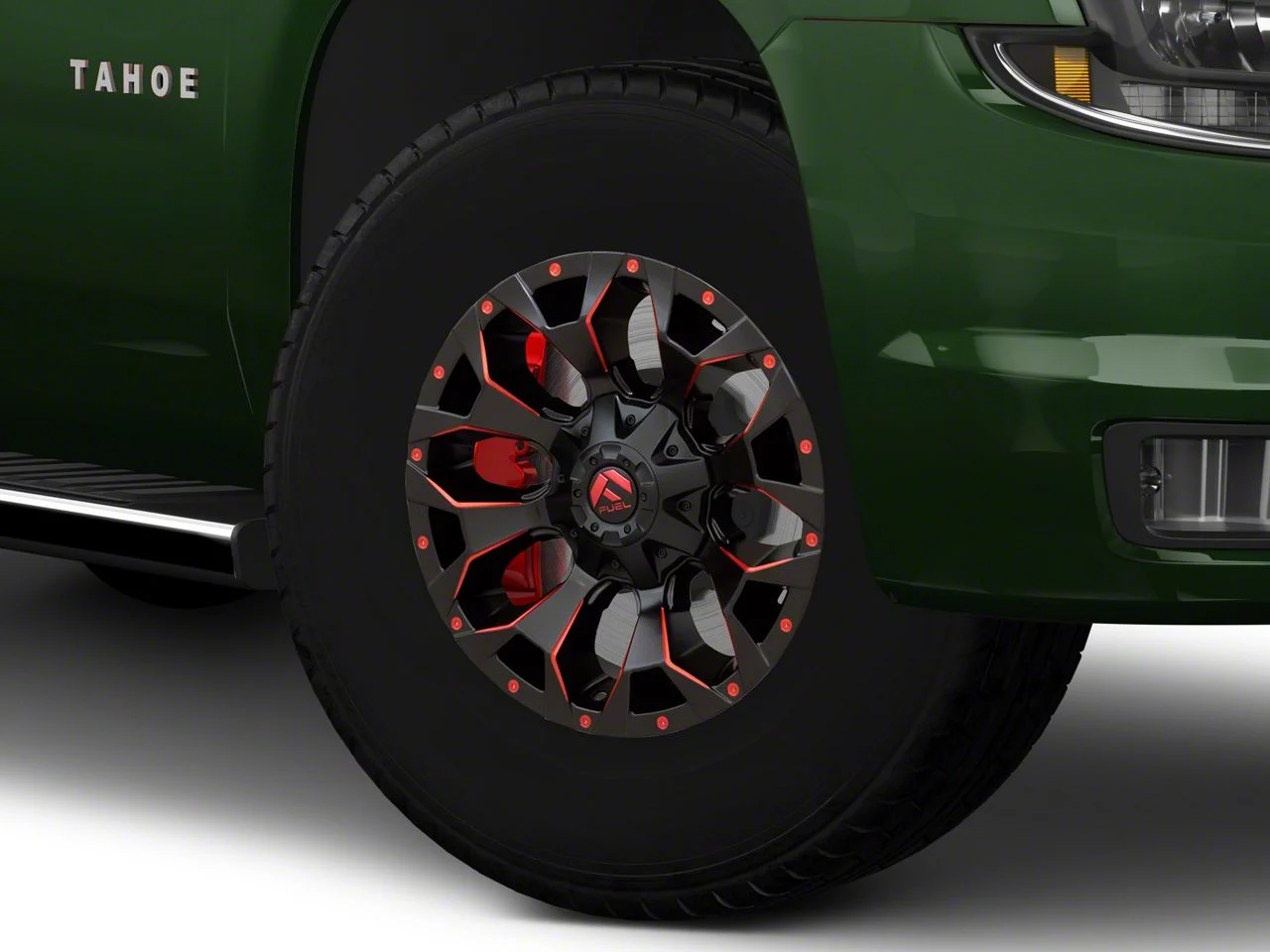 Fuel Wheels Assault Matte Black Red Milled 6-Lug Wheel; 17x9; -12mm Offset (15-20 Tahoe)