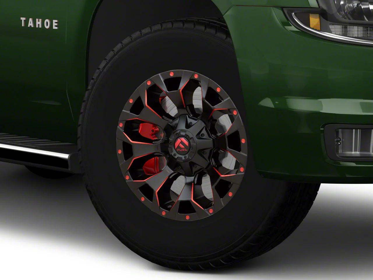 Fuel Wheels Assault Matte Black Red Milled 6-Lug Wheel; 18x9; 1mm Offset (15-20 Tahoe)