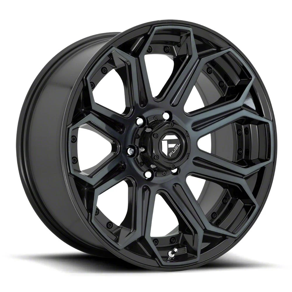 Fuel Wheels Siege Gloss Black Machined Double Dark Tint 6-Lug Wheel; 24x12; -44mm Offset (19-23 Ranger)