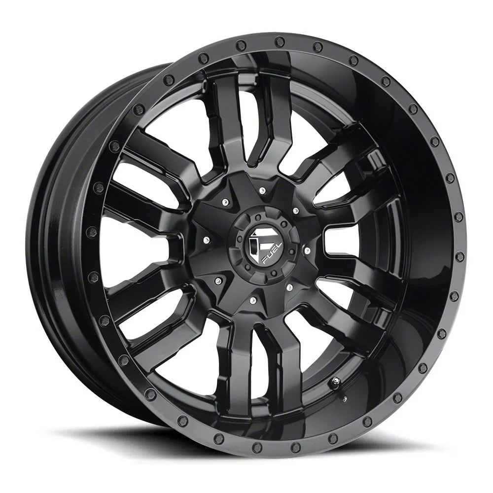 Fuel Wheels Sledge Matte Black Gloss Black Lip 6-Lug Wheel; 24x12; -44mm Offset (19-23 Ranger)