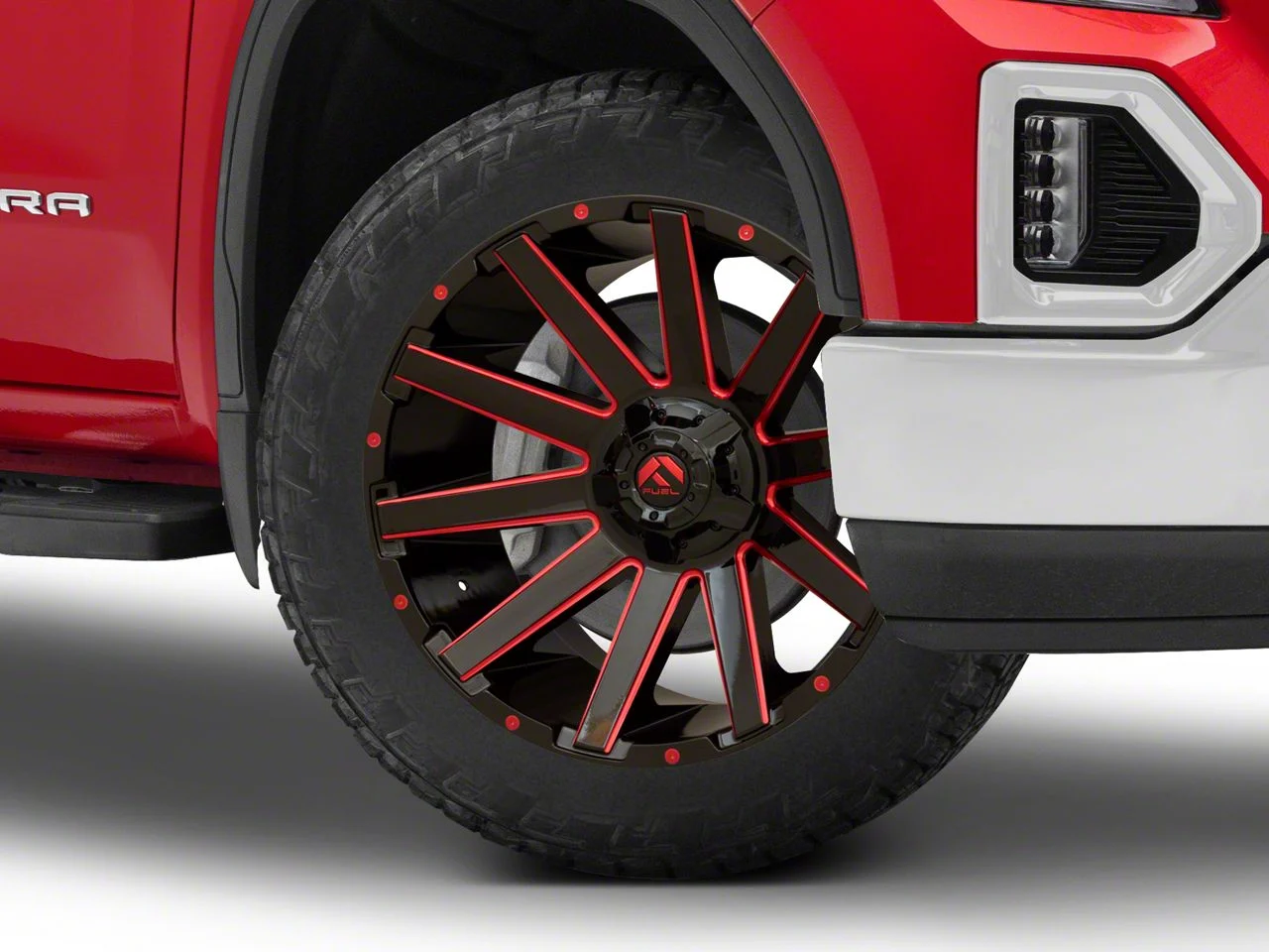 Fuel Wheels Contra Gloss Black with Red Tint 6-Lug Wheel; 22x10; -19mm Offset (19-26 Sierra 1500)