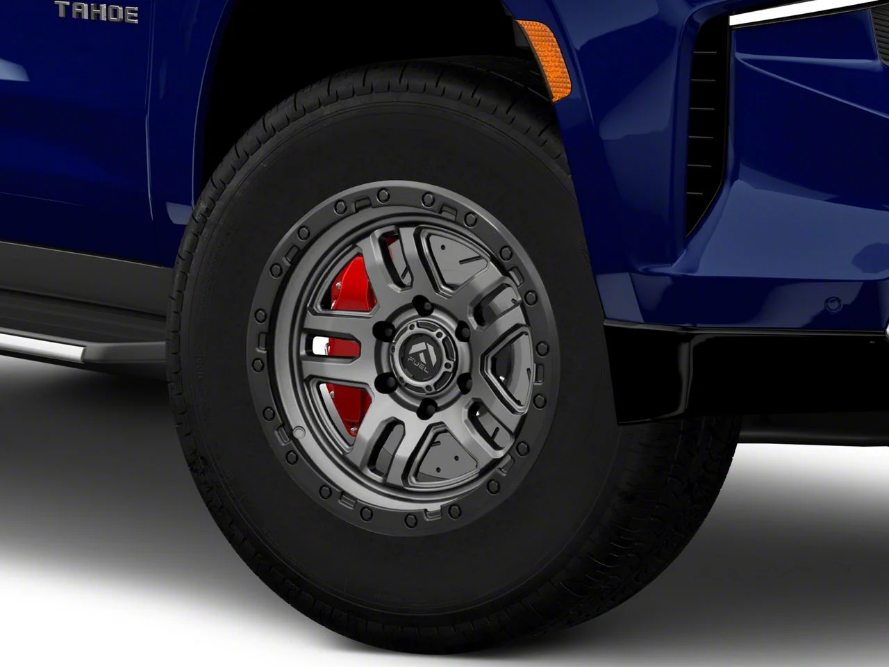 Fuel Wheels Ammo Matte Gunmetal with Black Bead Ring 6-Lug Wheel; 18x9; 1mm Offset (21-26 Tahoe)