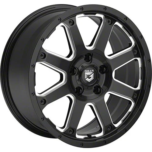 Gear Off-Road Big Block Gloss Black Milled 6-Lug Wheel; 18x9; -12mm Offset (19-23 Ranger)