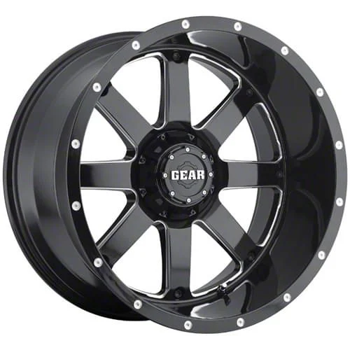 Gear Off-Road Big Block Gloss Black Milled 6-Lug Wheel; 20x12; -44mm Offset (19-23 Ranger)