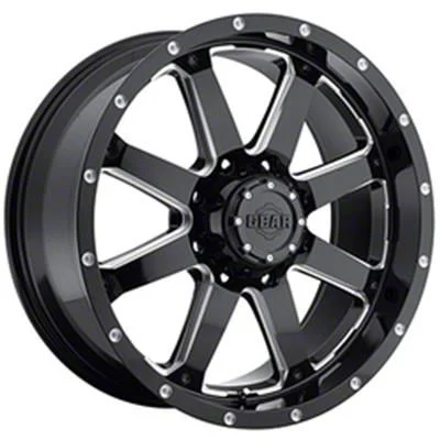 Gear Off-Road Big Block Gloss Black Milled 6-Lug Wheel; 20x9; 18mm Offset (19-23 Ranger)