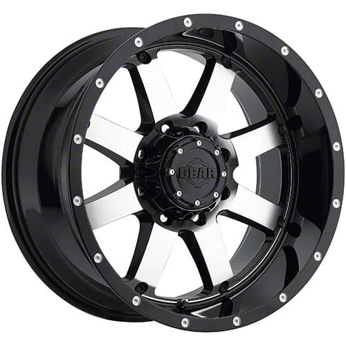 Gear Off-Road Big Block Gloss Black Machined 6-Lug Wheel; 20x9; 0mm Offset (19-23 Ranger)