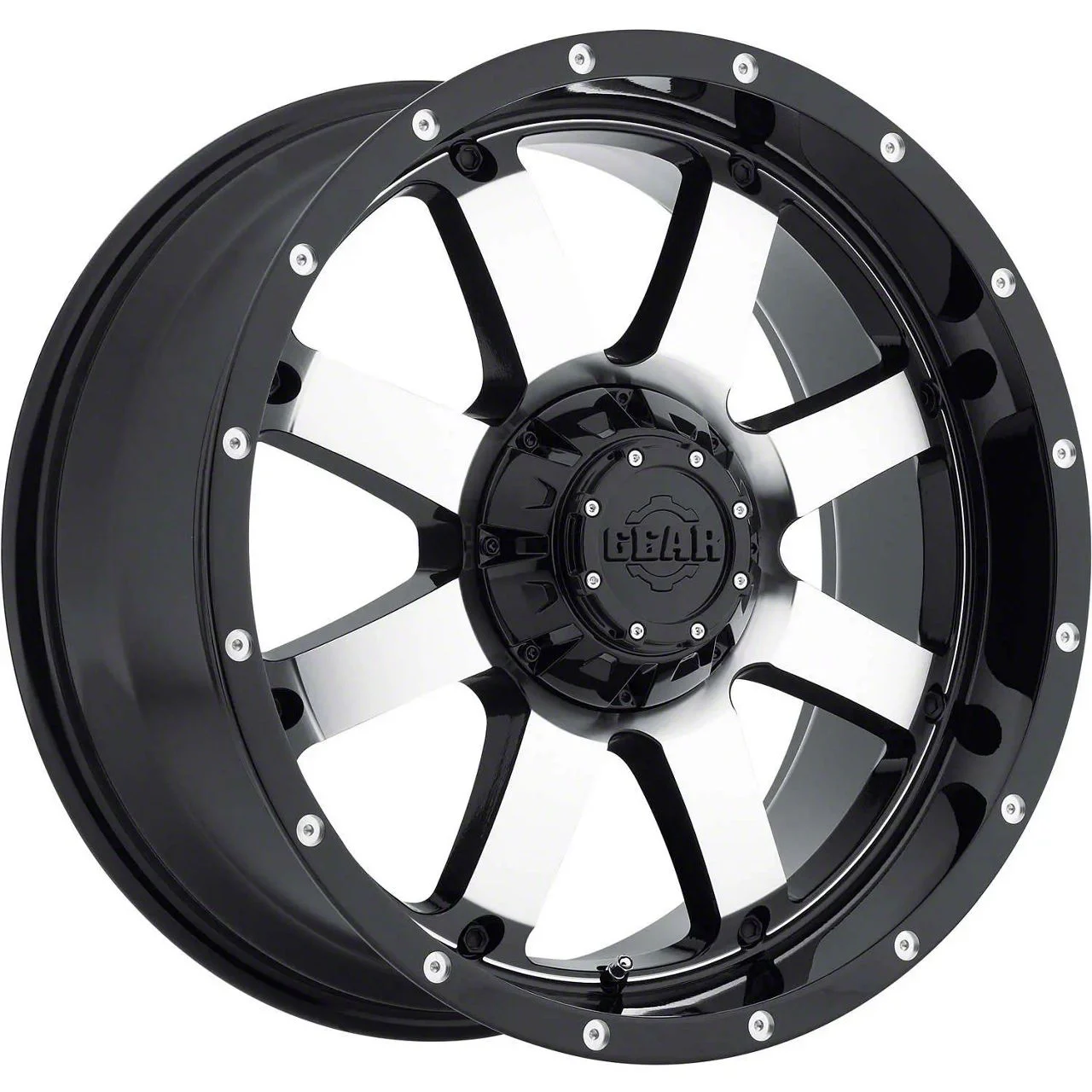 Gear Off-Road Big Block Gloss Black Machined 6-Lug Wheel; 20x9; 18mm Offset (19-23 Ranger)