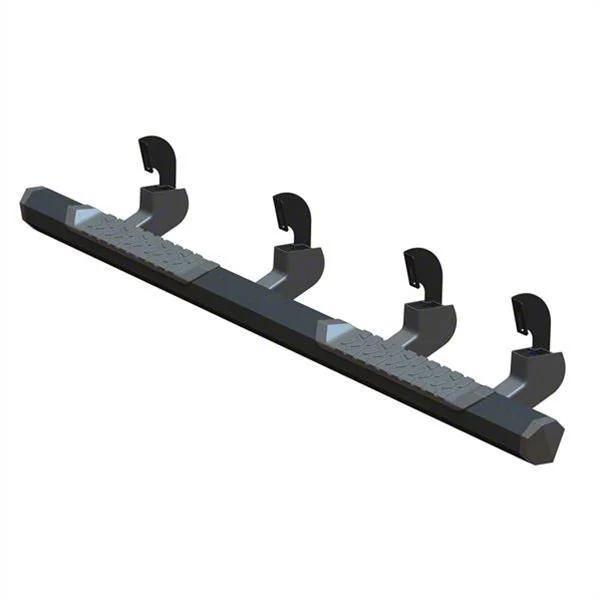 GEM Tubes Octa Series Nerf Side Step Bars; Textured Black (07-13 Sierra 1500 Crew Cab)