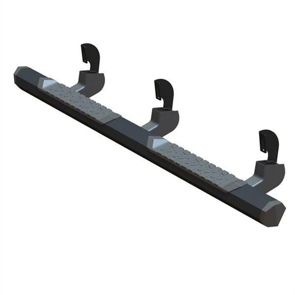 GEM Tubes Octa Series Nerf Side Step Bars; Textured Black (07-14 6.0L Silverado 3500 HD Extended Cab)