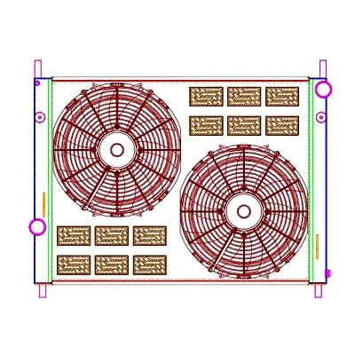 ComboUnit CrossFlow Radiator; 2-Row (15-17 Mustang GT)
