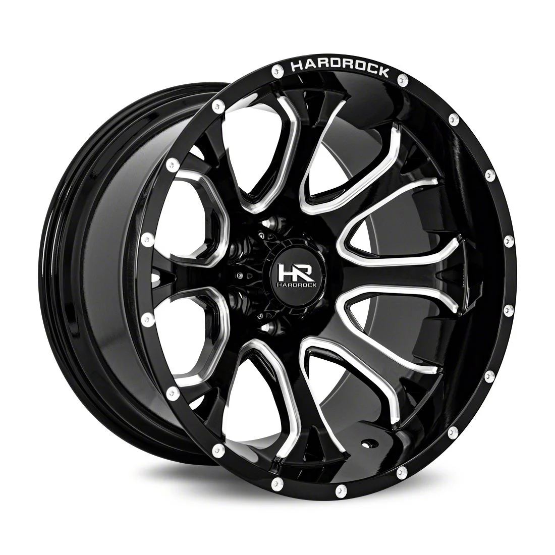 Hardrock Offroad BloodShot Xposed Gloss Black Milled 6-Lug Wheel; 20x12; -44mm Offset (07-13 Sierra 1500)