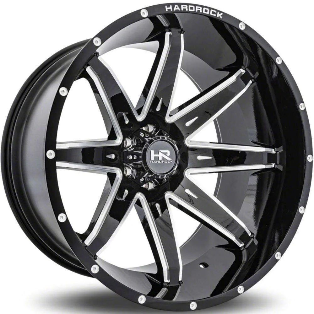 Hardrock Offroad PainKiller Xposed Gloss Black Milled 6-Lug Wheel; 20x10; -19mm Offset (07-13 Sierra 1500)