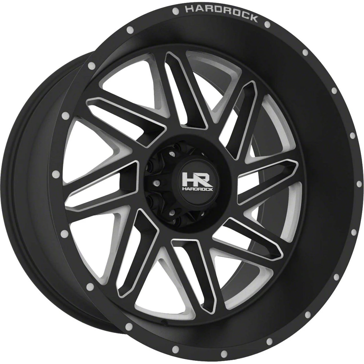 Hardrock Offroad Bones Xposed Gloss Black Milled 6-Lug Wheel; 20x12; -44mm Offset (14-18 Sierra 1500)