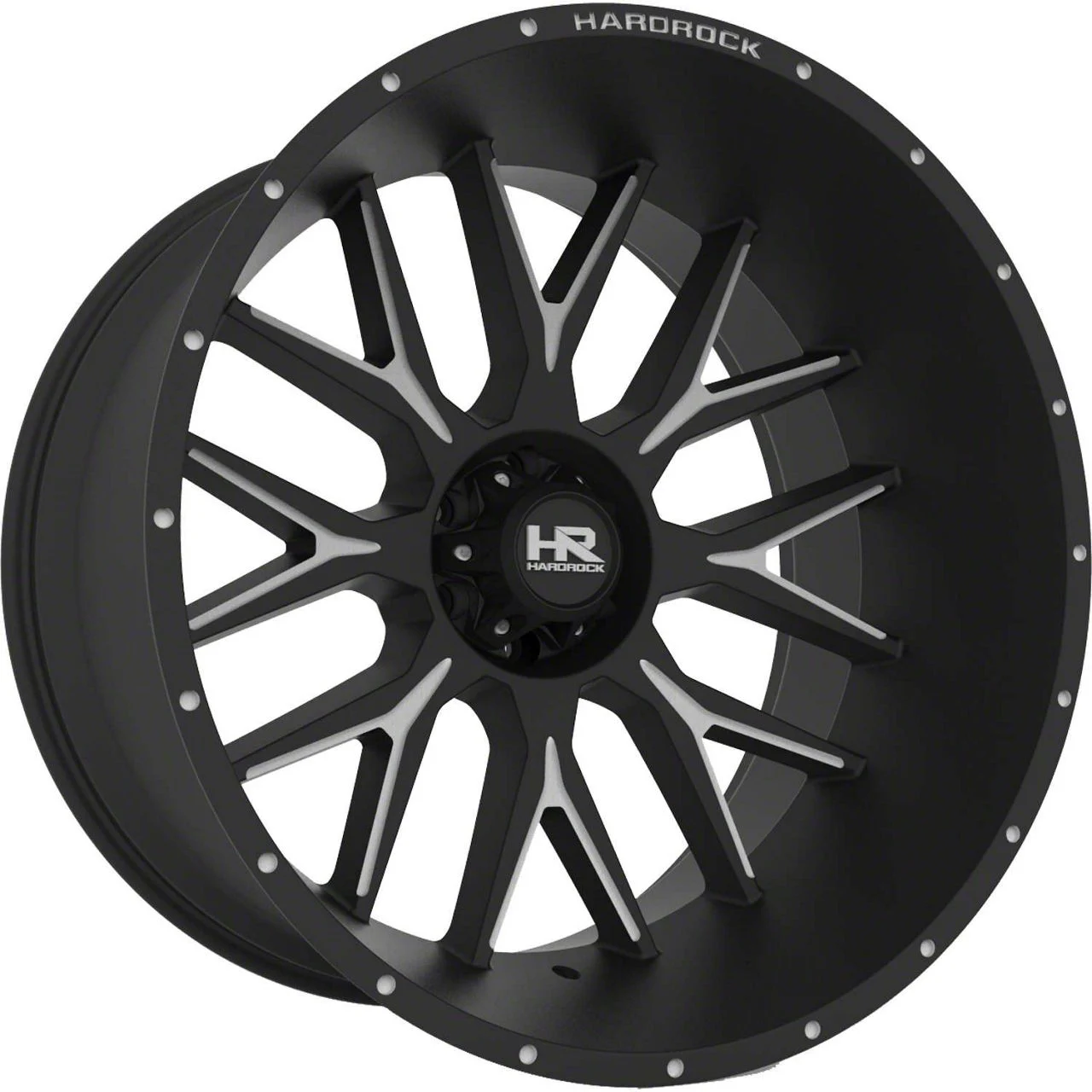 Hardrock Offroad Affliction Xposed Gloss Black Milled 8-Lug Wheel; 22x12; -44mm Offset (15-19 Sierra 2500 HD)