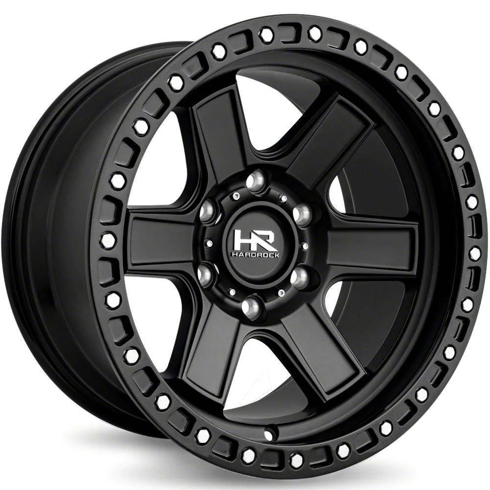 Hardrock Offroad H104 Matte Black 6-Lug Wheel; 17x9; 1mm Offset (07-13 Sierra 1500)