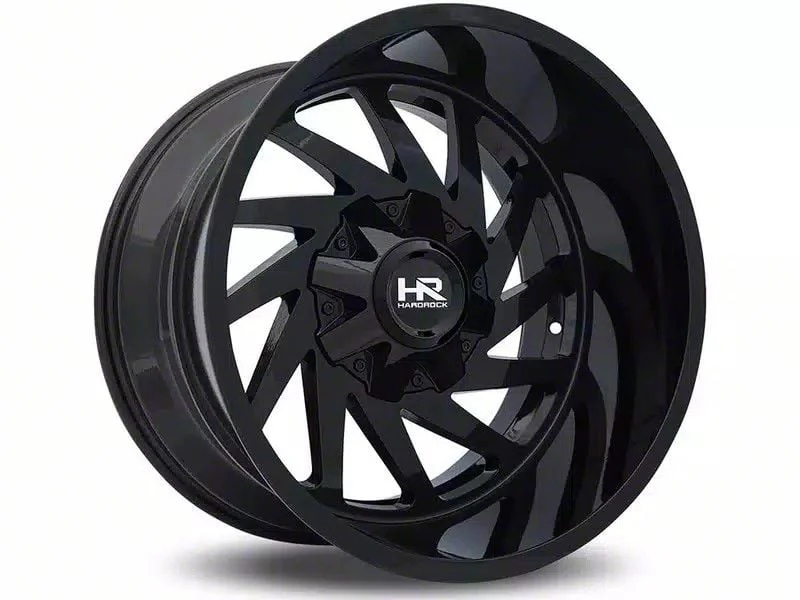 Hardrock Offroad Crusher Gloss Black 6-Lug Wheel; 20x12; -44mm Offset (14-18 Silverado 1500)