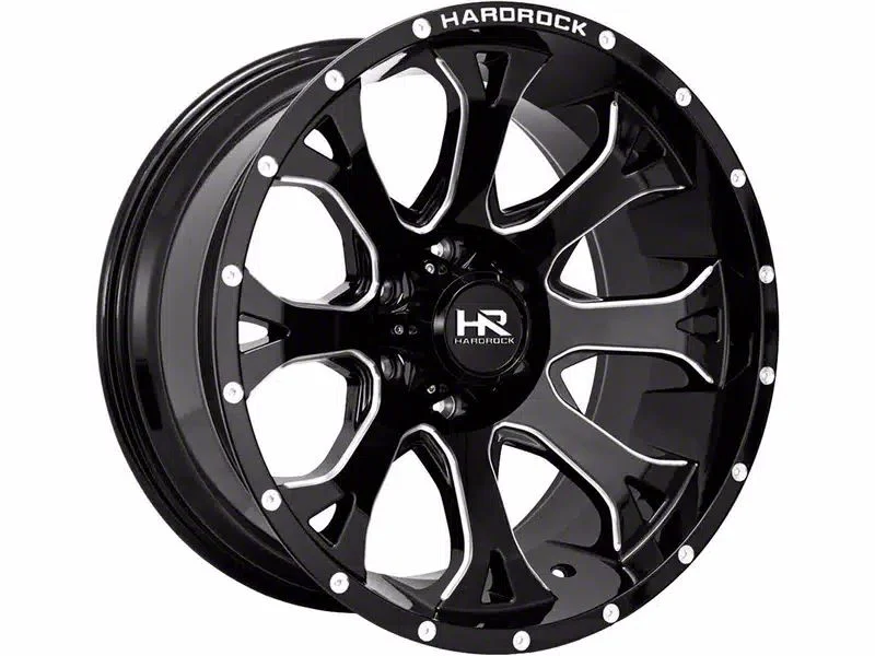 Hardrock Offroad BloodShot Xposed Gloss Black Milled 6-Lug Wheel; 20x10; -19mm Offset (15-20 Tahoe)