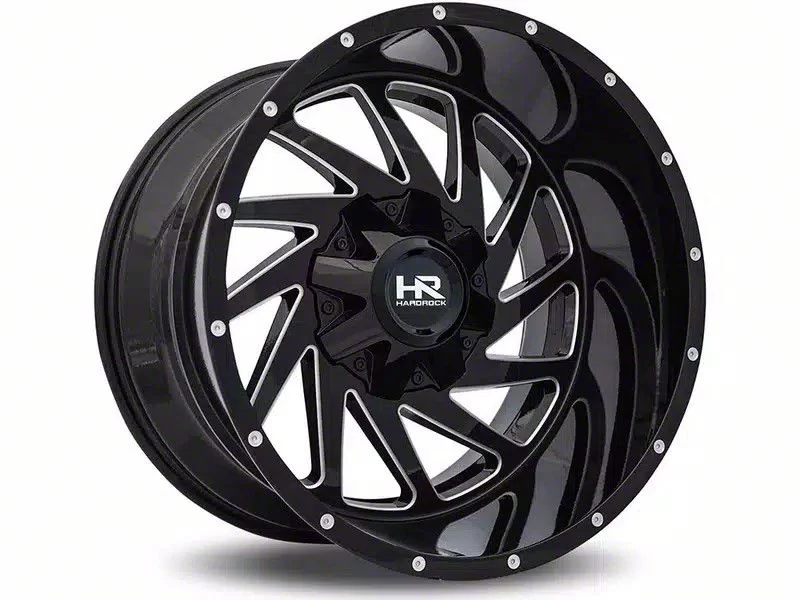 Hardrock Offroad Crusher Gloss Black Milled 6-Lug Wheel; 20x12; -44mm Offset (19-26 Sierra 1500)