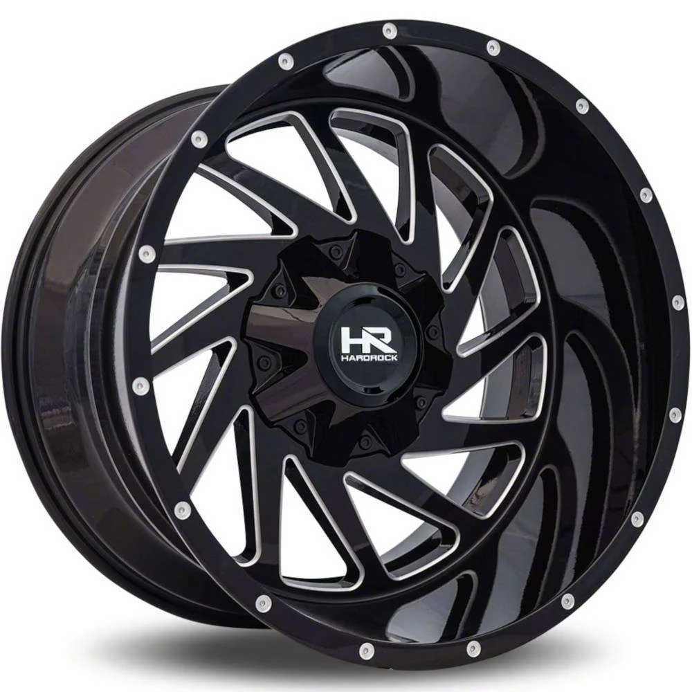 Hardrock Offroad Crusher Gloss Black Milled 6-Lug Wheel; 20x9; 0mm Offset (19-26 Sierra 1500)
