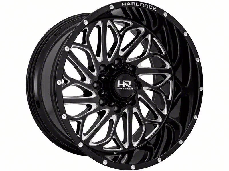 Hardrock Offroad BlackTop Xposed Gloss Black Milled 6-Lug Wheel; 20x10; -19mm Offset (21-26 Tahoe)