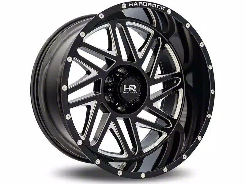 Hardrock Offroad Bones Xposed Gloss Black Milled 6-Lug Wheel; 20x12; -44mm Offset (21-26 Tahoe)